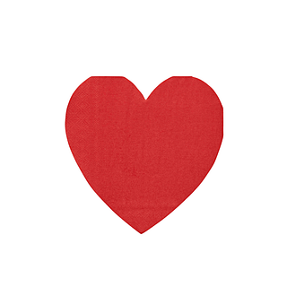 rode servet in de vorm van een hartje