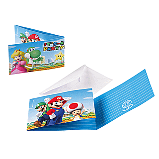 Super Mario kinder feest uitnodigingen
