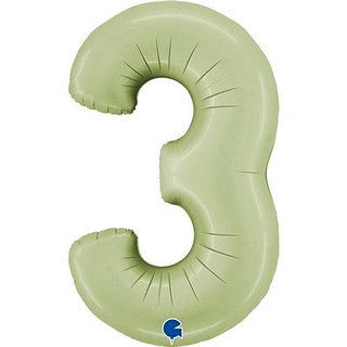 folieballon cijfer 3 in het groen