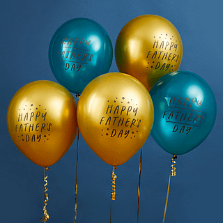 Vaderdag ballonnen in het blauw en goud