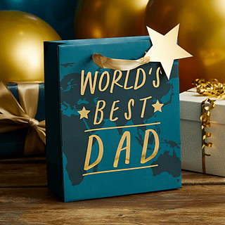 Cadeautas vaderdag met de gouden tekst worlds best dad