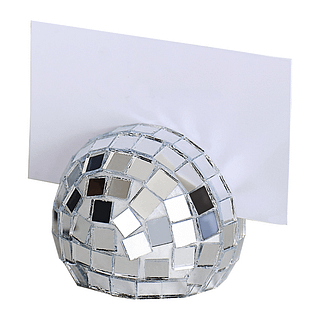 Tafelkaartje in de vorm van een discobal
