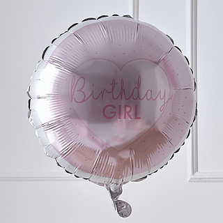 folieballon birthday girl roze