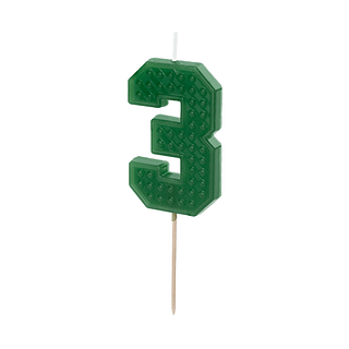 groene lego taart kaars cijfer 3