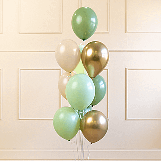 Saliegroene en olijfgroene ballonnen set
