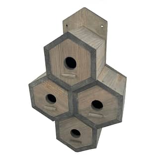 vier mussenhuisjes in hexagon vorm