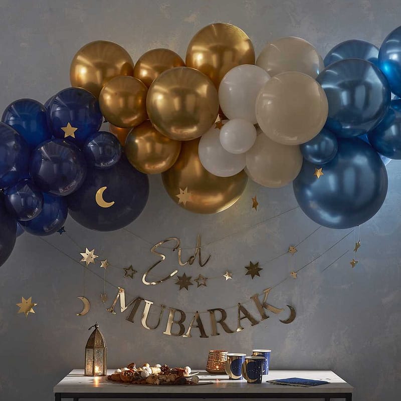 Letter banner Eid Mubarak met sterren en maantjes