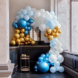 Ballonnenversiering Blauw & Goud XL - 200 stuks