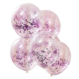 Ballonnen - Gescheurde Confetti Lila - 5 stuks