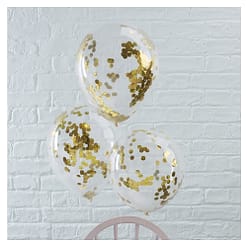 Ballonnen Confetti Goud - 5 stuks