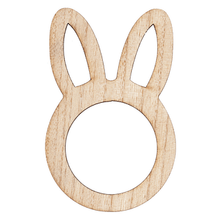 Houten servettenring in de vorm van een konijn
