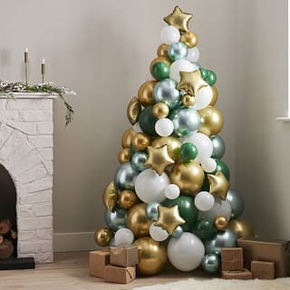 Ballonversiering Kerstboom Groen Goud