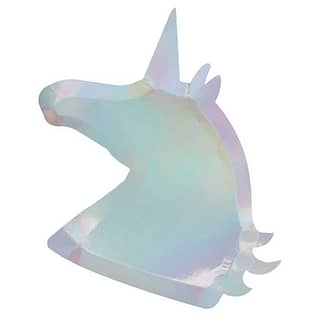 unicorn vormig bordje met holografisch effect