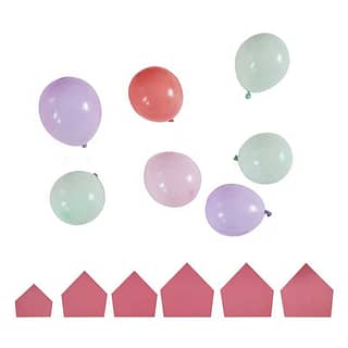 dino stekels en kleine ballonnetjes in verschillende kleuren