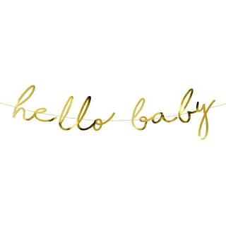 Letterbanner ‘Hello Baby’ Goud - 2 meter
