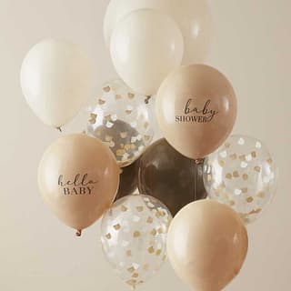 Ballonnen bundel met neutrale tinten voor een babyshower