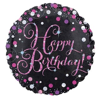 Folieballon ‘Happy Birthday’ Roze - 46 centimeter