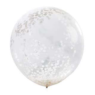 Ballonnen - Confetti Wit Groot - 3 stuks