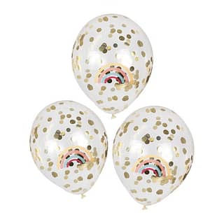 Confetti Ballonnen Regenboog & Goud - 5 stuks