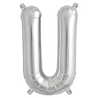 Folieballon ‘U’ Zilver - 33 Centimeter