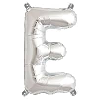 Folieballon ‘E’ Zilver - 33 Centimeter