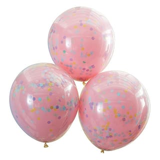 Confetti Ballonnen Dubbellaags Pastel XL - 3 stuks
