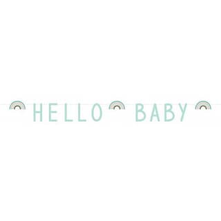 Letterbanner ‘Hello Baby’ Regenboog - 1 meter
