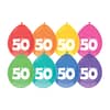 Ballonnen ‘50’ Multicolor Assorti - 8 stuks