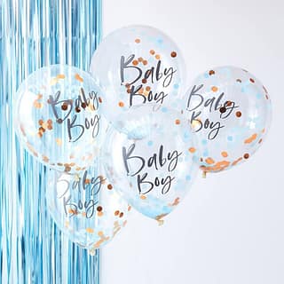 Confetti Ballonnen 'Baby Boy' - 5 stuks - sfeer