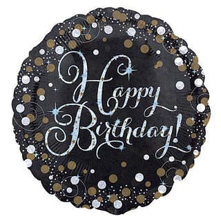 Folieballon ‘Happy Birthday’ Zilver - 46 centimeter