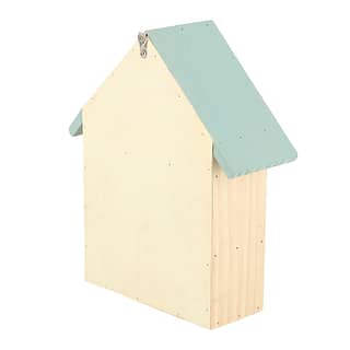 achterkant insecten huis met blauw dak